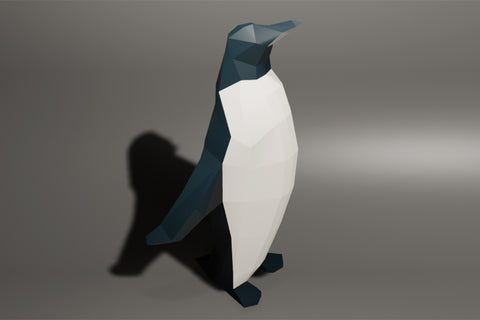Low polygon penguin walk animation